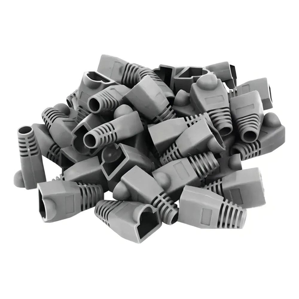 Kit 100 Capas Protetoras P/conector Rj45 Utp Cat5 Cat6 Cinza