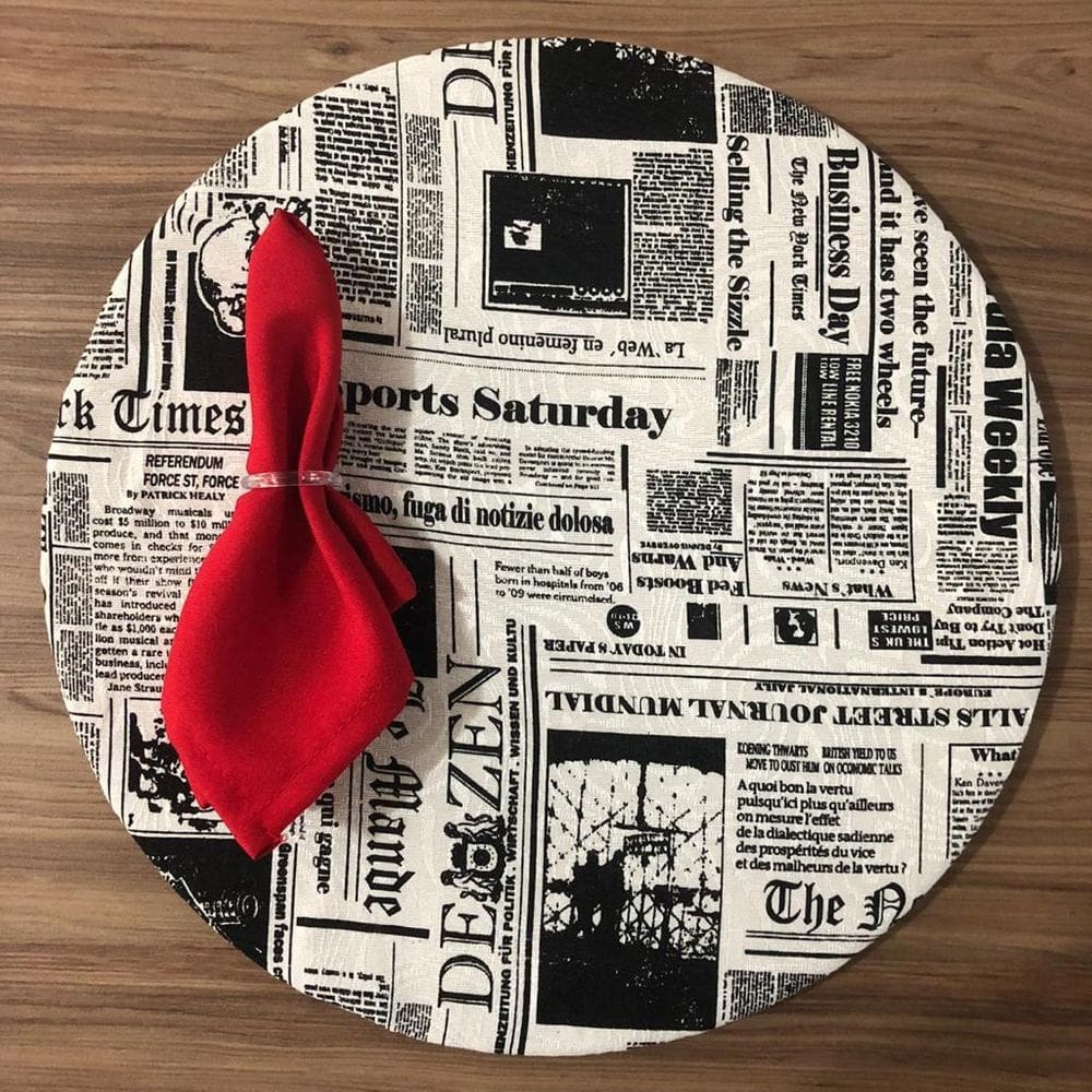 Jogo De Sousplat De Tecido 2 Lugares Completos Vermelho