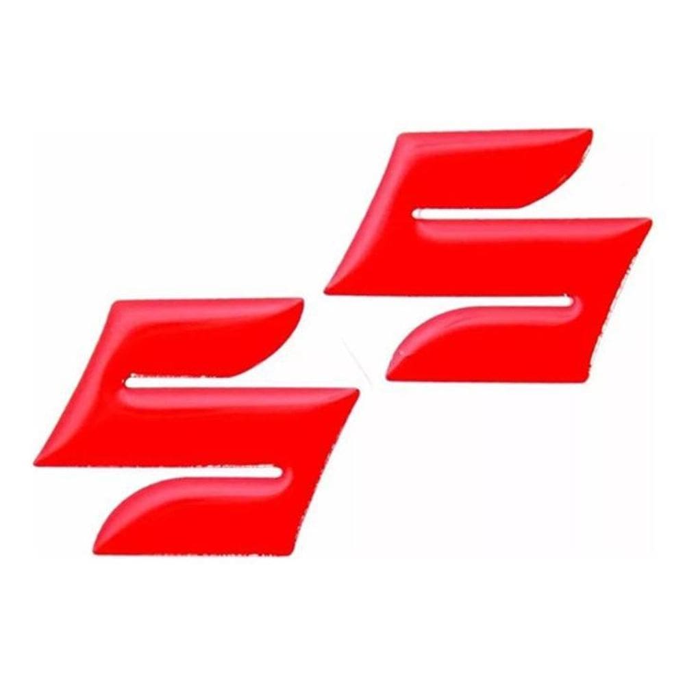 Emblema Adesivo Resinado Logo Tanque Suzuki Vermelho Par Fk