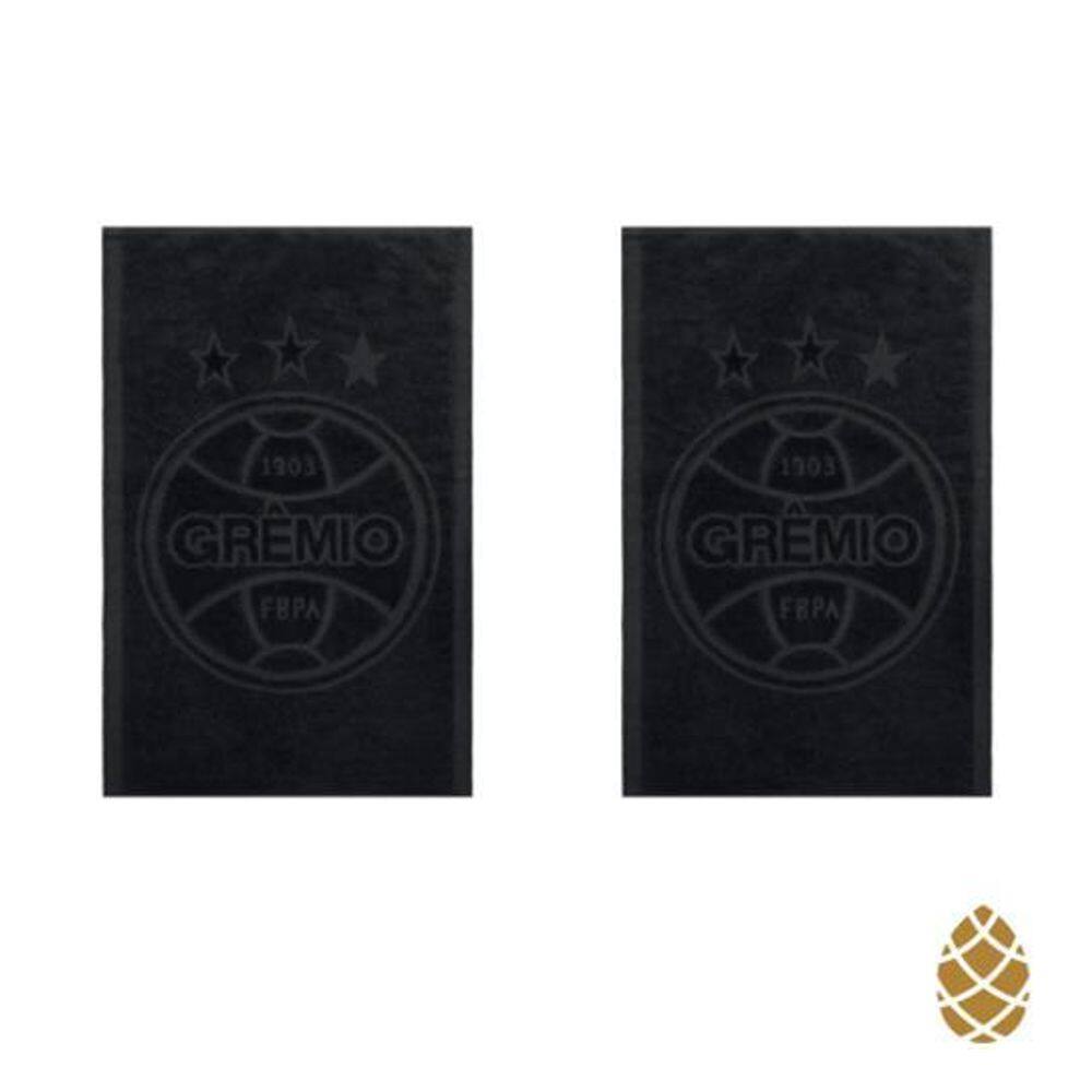 Kit 2 Toalhas De Rosto Jacquard Buettner Grêmio Preto