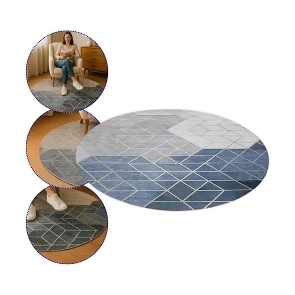 Tapete Redondo Em Veludo Cristal Premium 160M Decoração