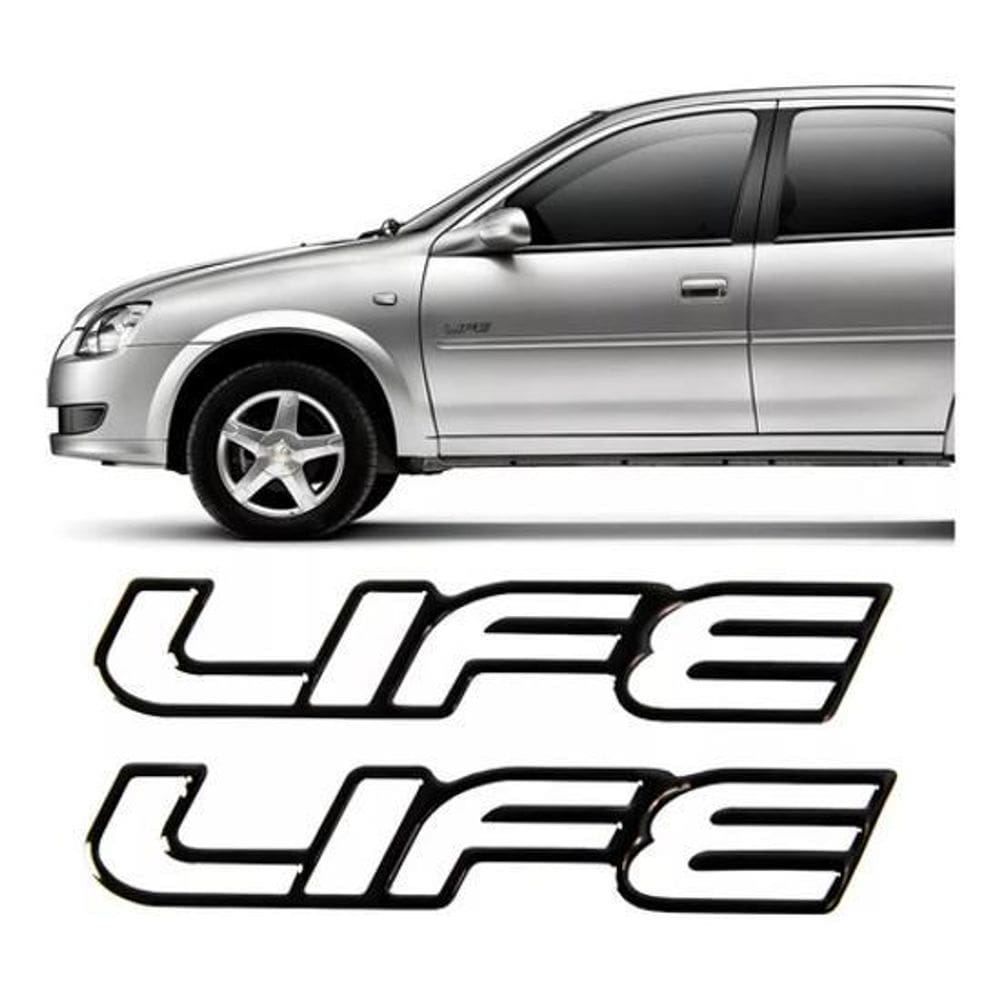 Adesivo Emblema Life Celta Classic Corsa Resinado Preto Par