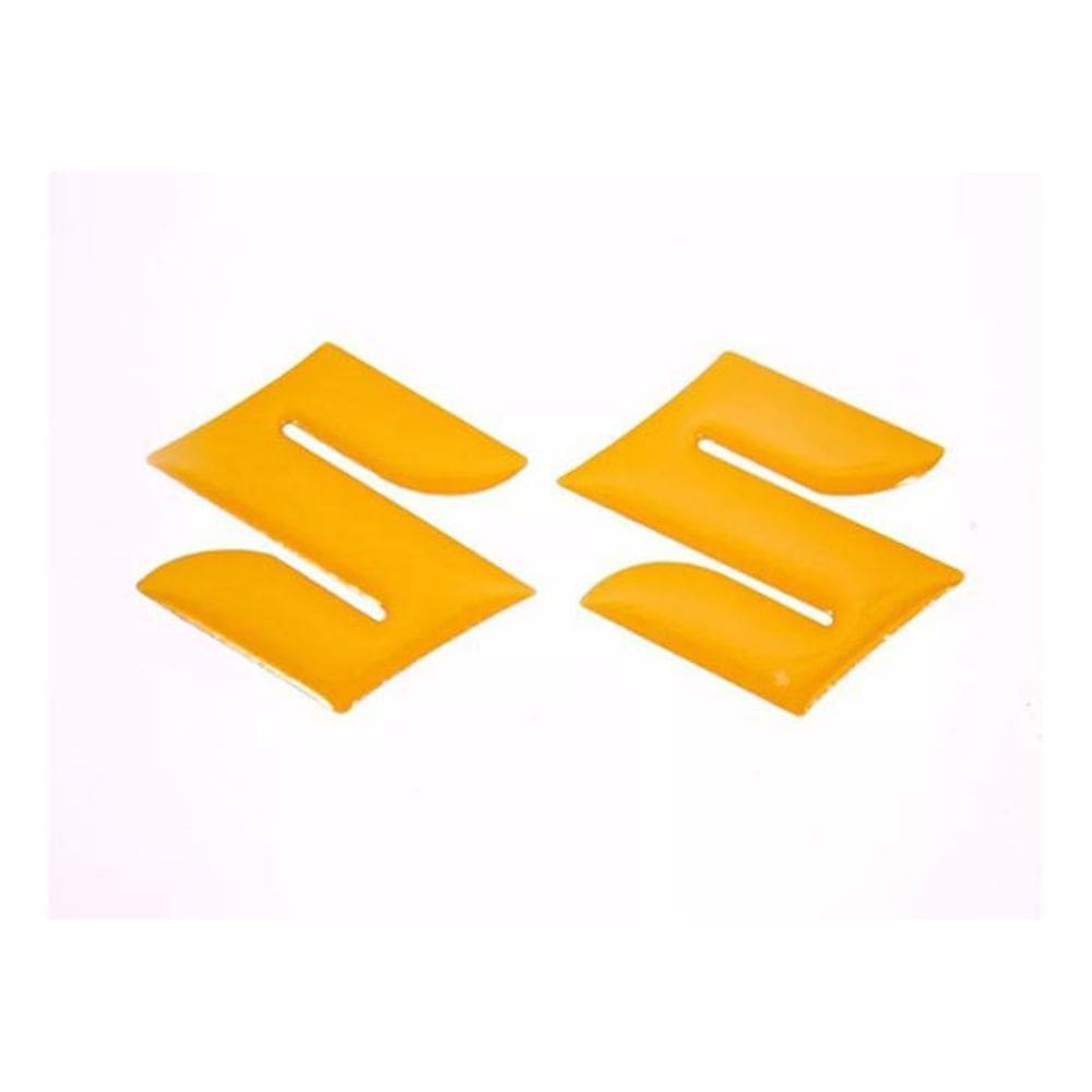 Emblema Adesivo Resinado Logo Tanque Suzuki Dourado Par