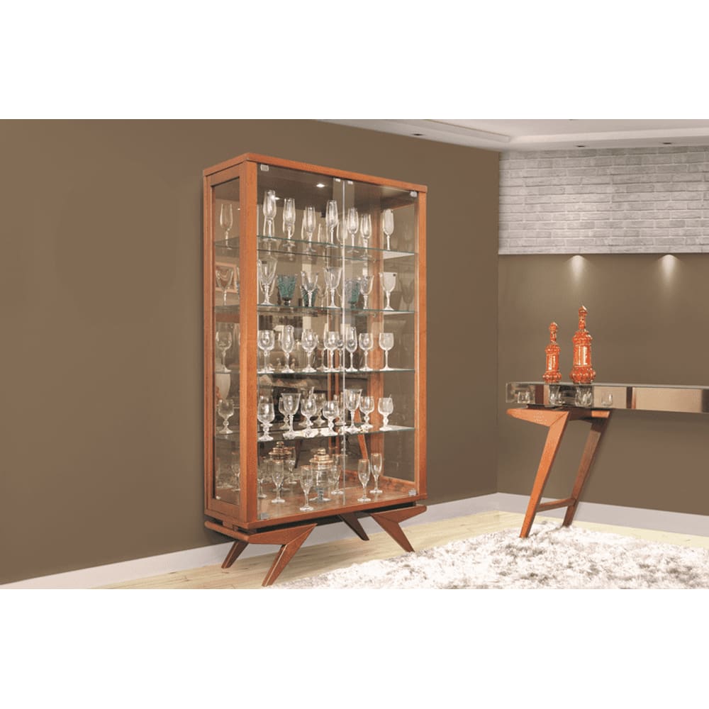 Cristaleira Moderna com Luminaria Espelho Pérola Montanhês