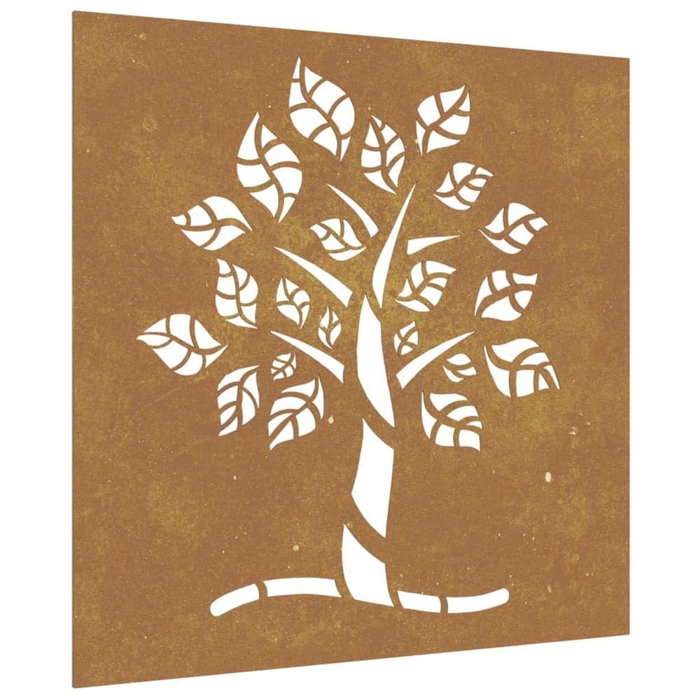 Decoração de parede de pátio vidaXL Rusty Corten Steel Tree 55x55cm