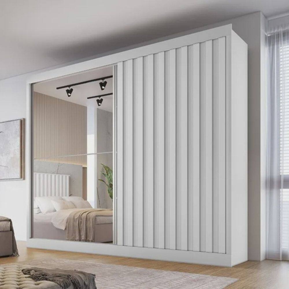 Guarda Roupa Ripado com Espelho - Atlanta Made Marcs