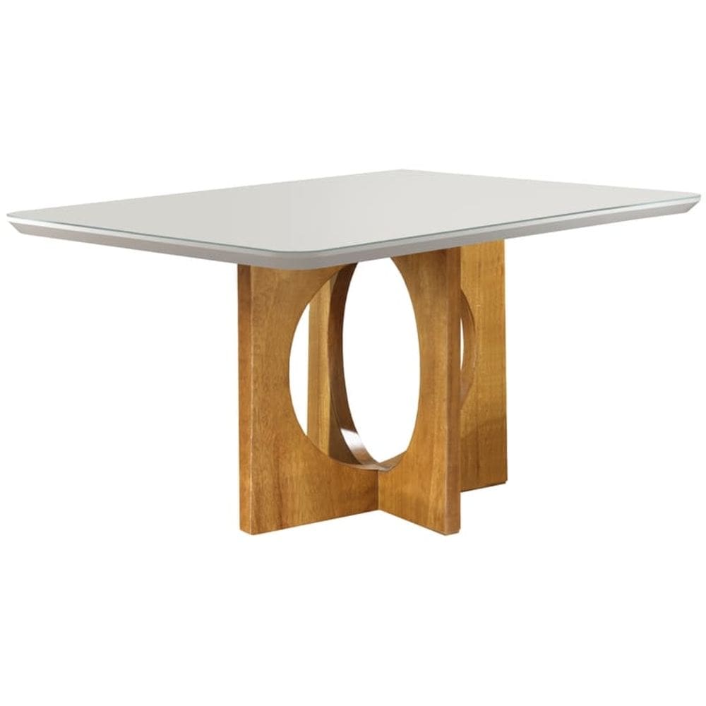 Mesa de Jantar Moderna com Vidro - Barcelona-1,80x0,90m - Móveis Mundial