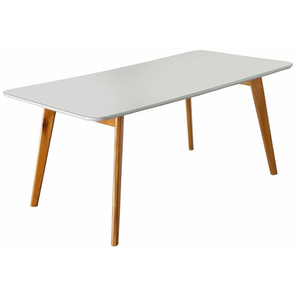 Mesa de Jantar com Vidro Madeira Maciça 1,20x0,90m - Slim - Móveis Mundial