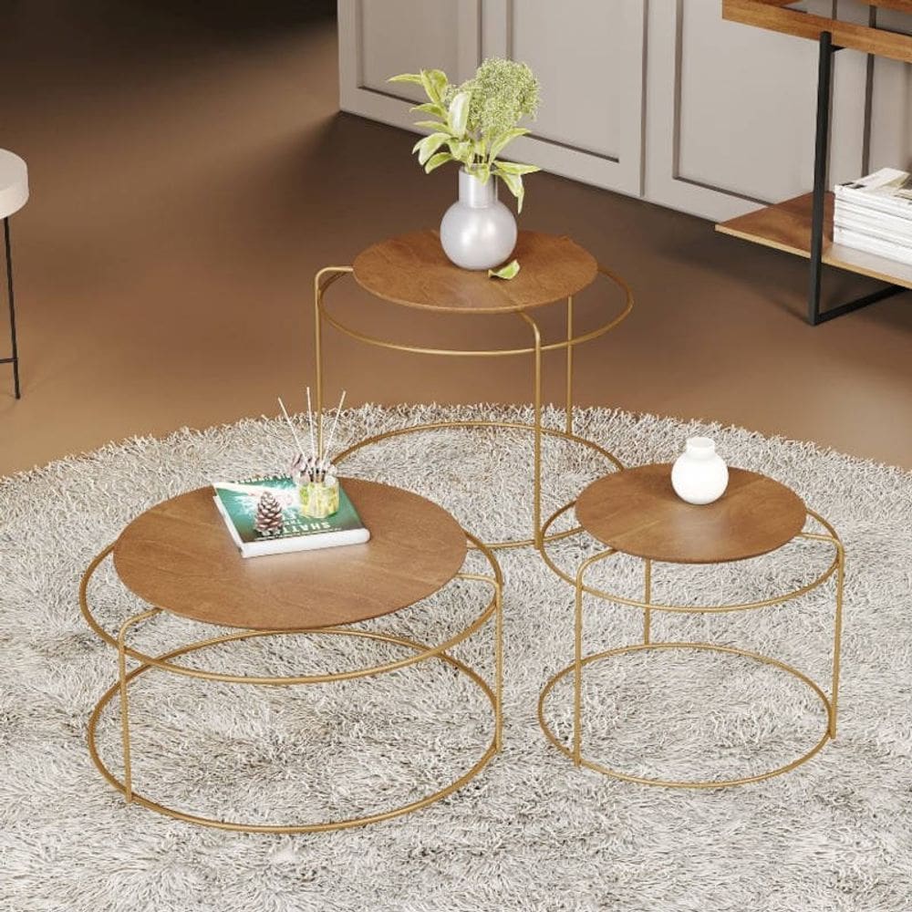 Mesas de Centro Decorativas Aramadas Bianca Móveis Montanhês