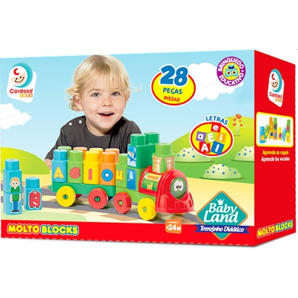 Brinquedo Educativo Trenzinho Baby Land 28 Blocos