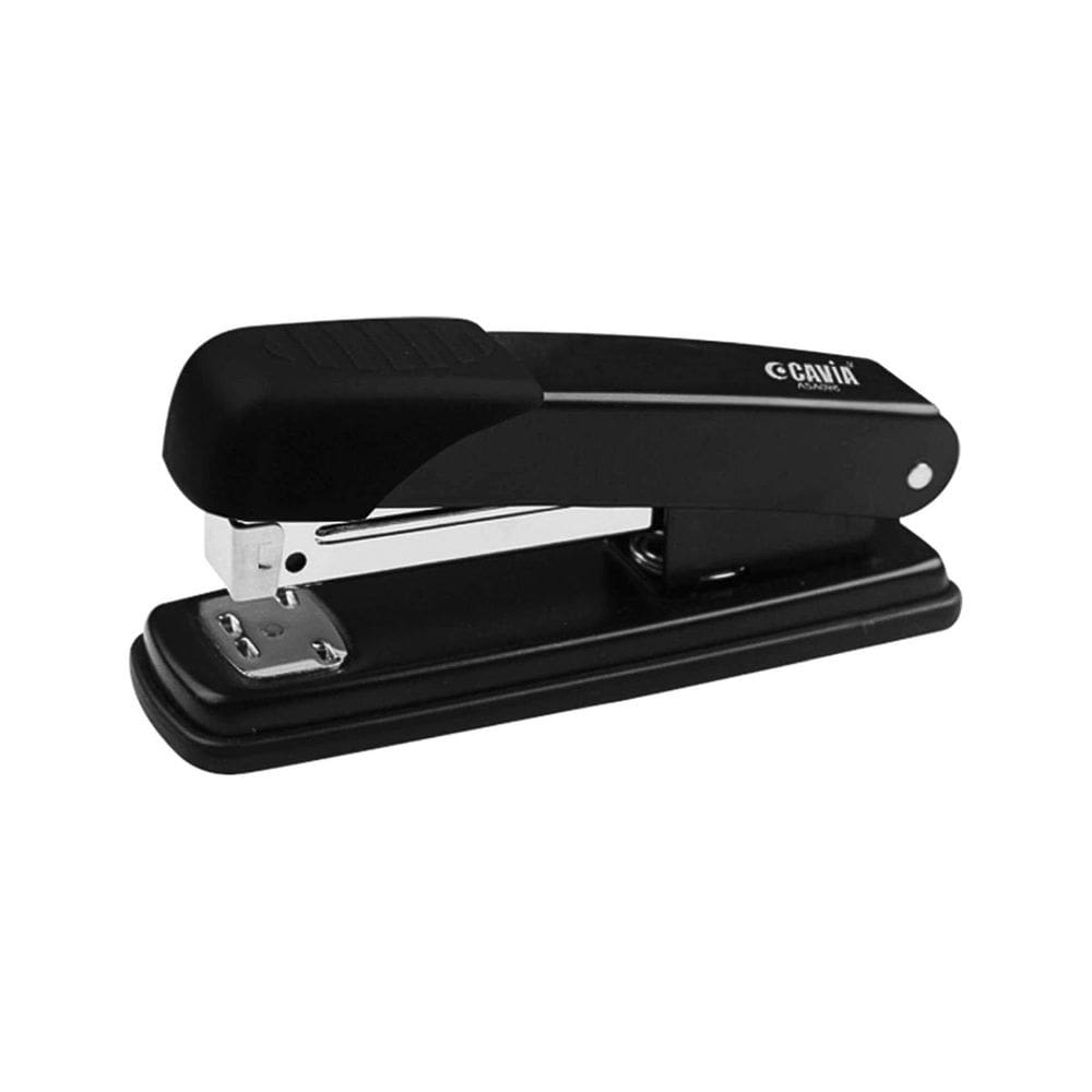 Grampeador de Metal Médio 65mm 12cm Até 25 Folhas Grampos 24/6 e 26/6 - Cavia Escritório