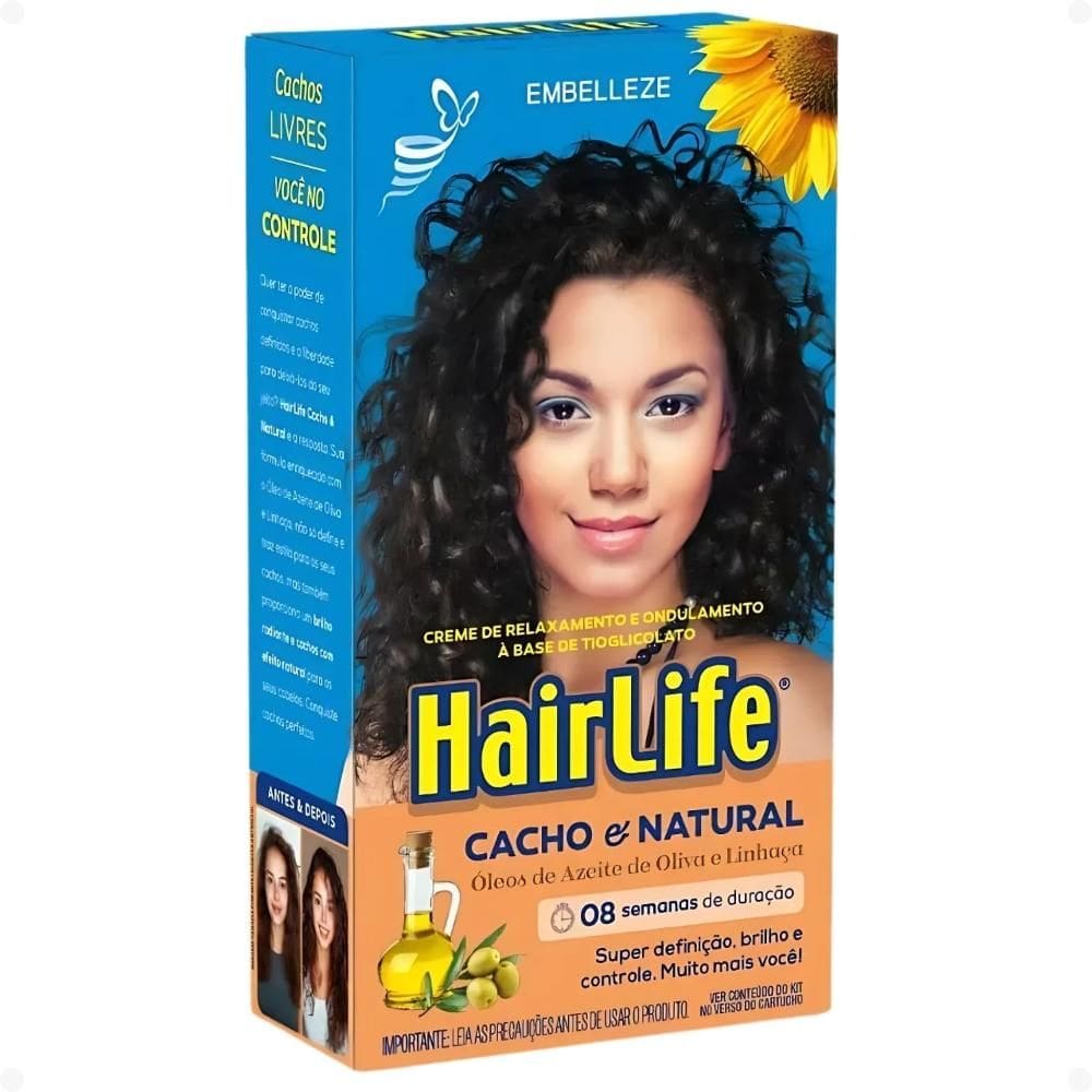 Kit Embelleze HairLife Cacho e Natural: 1 Creme de Relaxamento e 1 Sachê Neutralizante