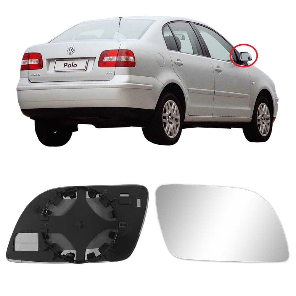 MP - Lente Retrovisor Direito Vw Polo Sedan 2