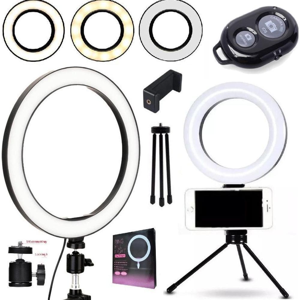 Ring Light Iluminador Celular Universal Tripé Gravação Vídeo
