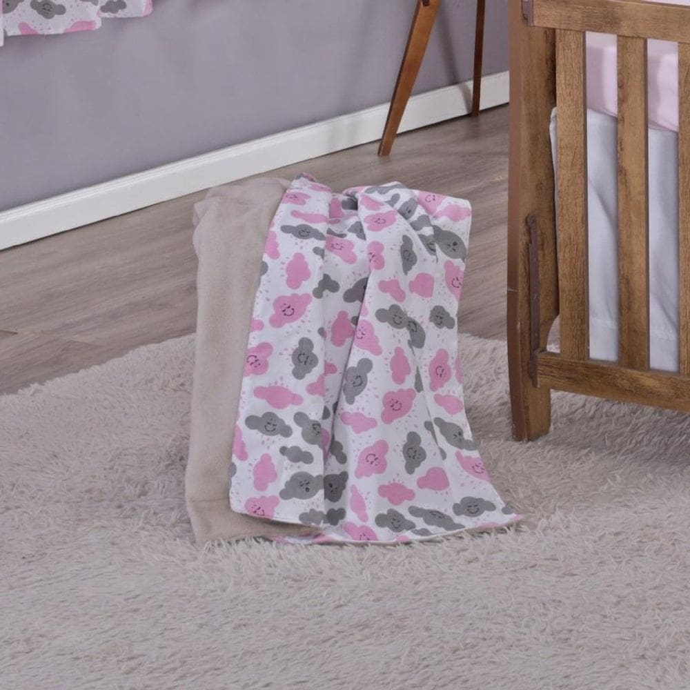 Manta Baby Cobertor Bebe Dupla Face Menino Menina 1,15 X