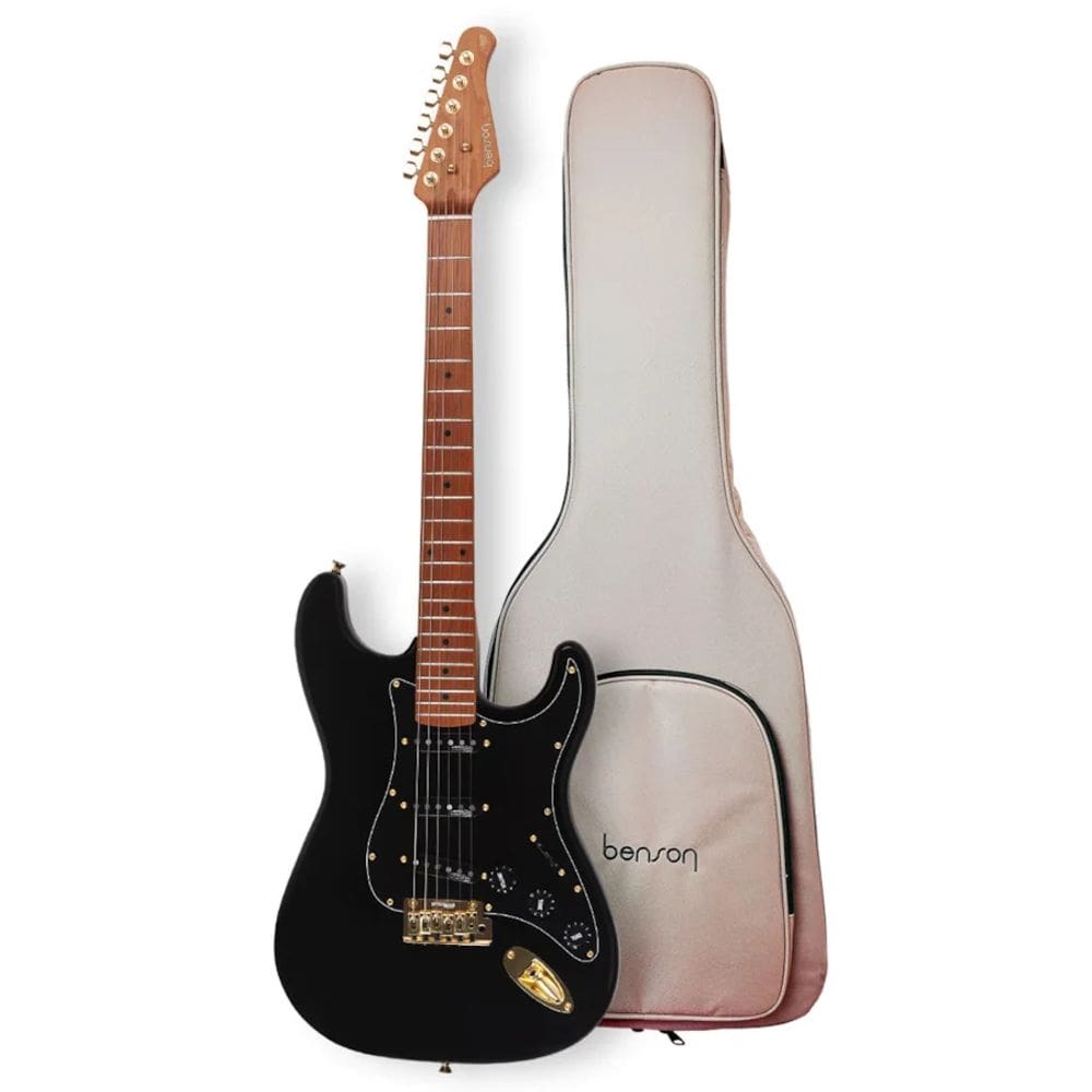 Guitarra Benson - Hardy S 901 - Stratocaster - Black / Gold - Com Capa