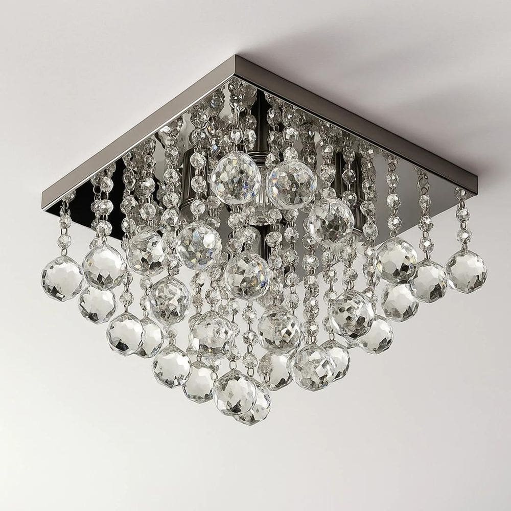 Lustre Cristal Moderno 30X30Cm Elegante Para Sala E Quarto