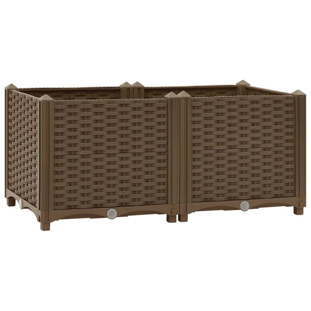 Cama elevada VidaXL Retangular Marrom Polipropileno 80x40x38cm