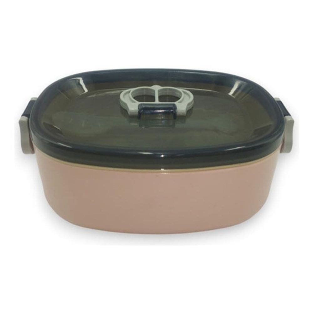 Pote Marmita Plástica Com Tampa Divisória Vasilha - Rosa