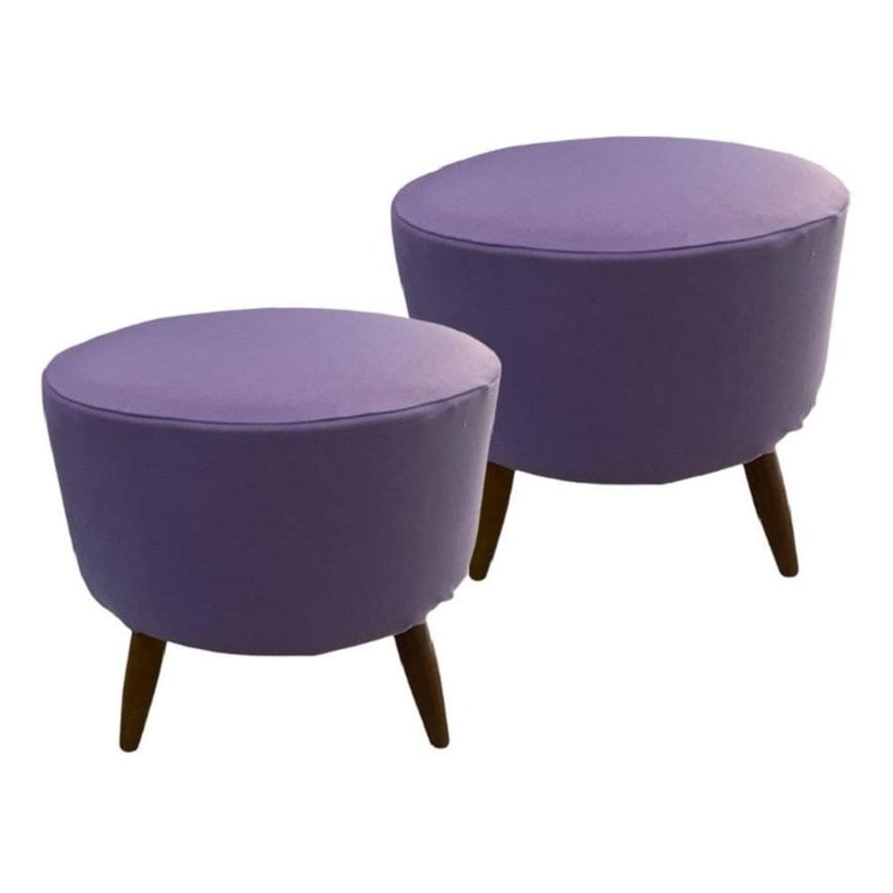 Kit 2 Capas Para Puff Redondo Pé Palito Malha Com Elástico