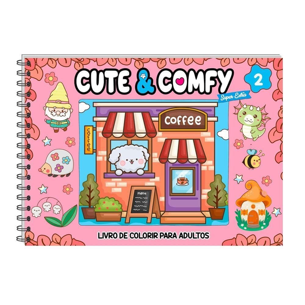 Cute E Comfy Super Extra - Livro De Colorir Adulto - Capa Dura Holográfica