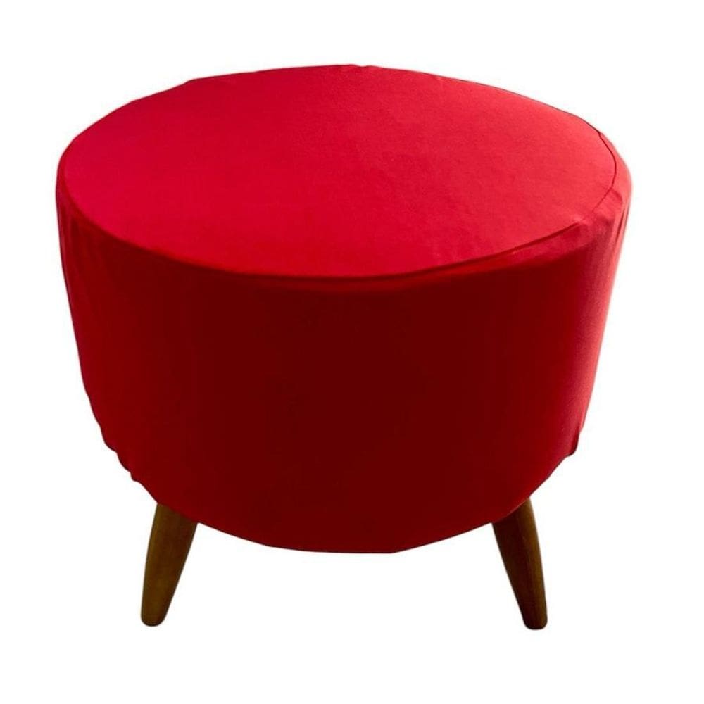 Capa Para Puff Redondo Pé Palito Malha Com Elástico 1 Peça