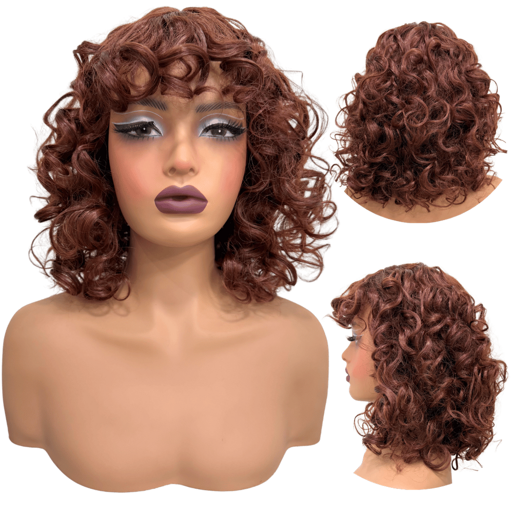 Peruca cacheada curta ruiva ombre hair encaracolada TT99/39A