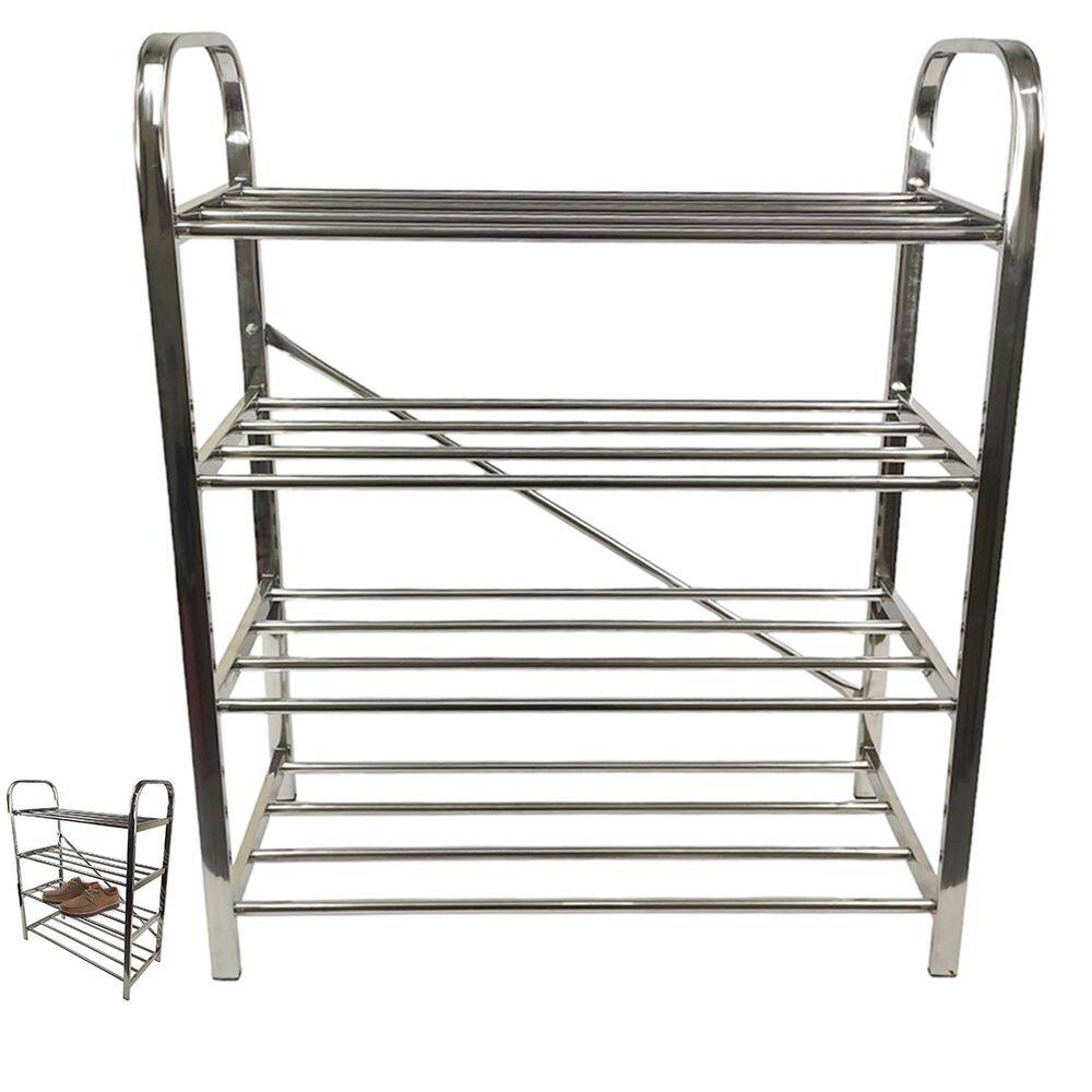 Sapateira Inox 4 Andares 12 Pares Tenis Sandalia Calçado Sapato Corredor Entrada Quarto Casa Prateleira Organizaçao