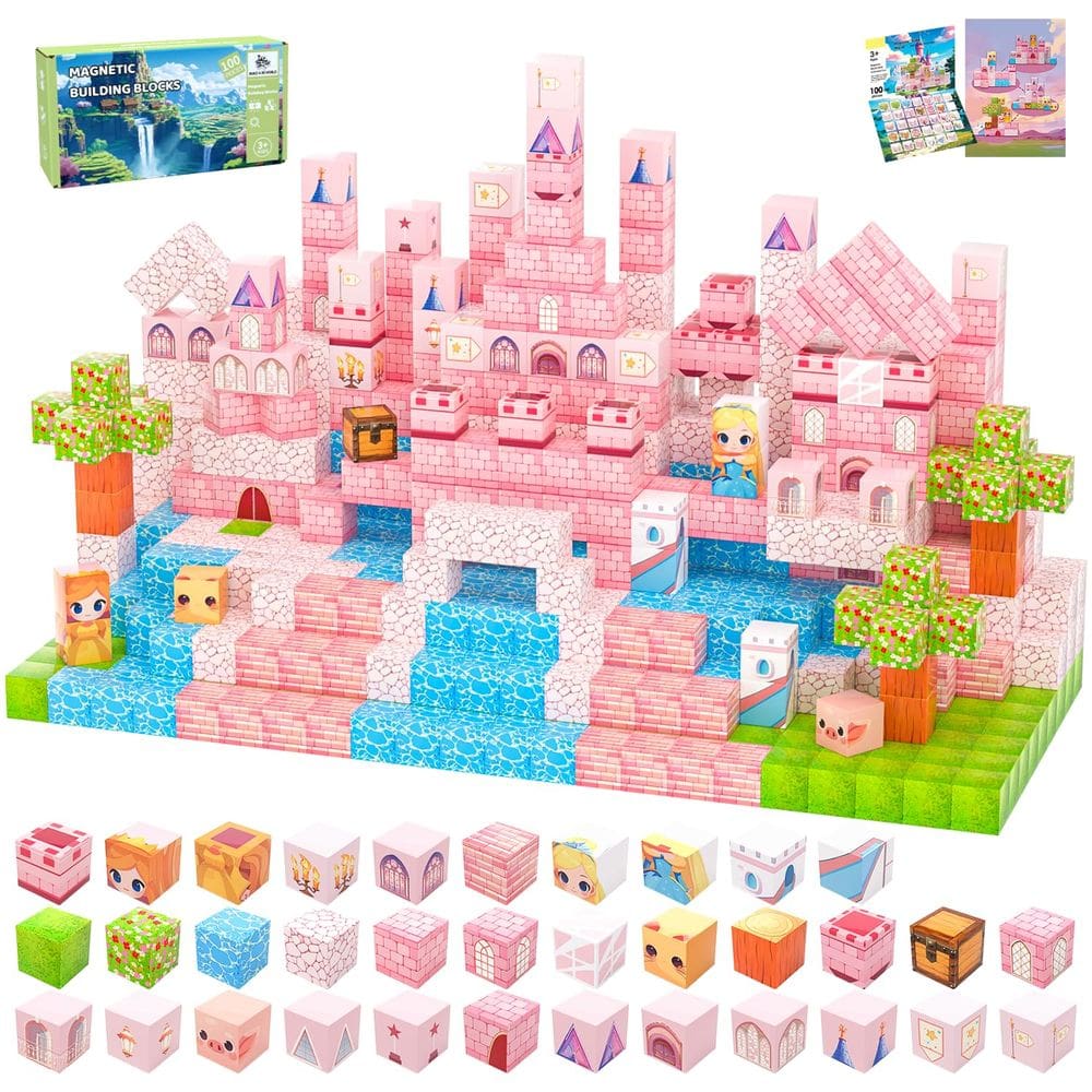 Blocos magnéticos SSAWER 100PCS, telhas magnéticas, crianças a partir de 3 anos