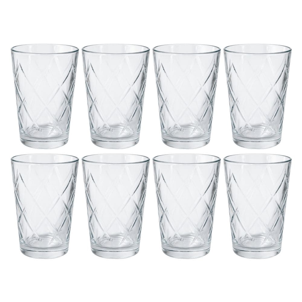 Jogo 8 Copos Vidro Transparente Arizona Agua Suco 200ml Bebidas