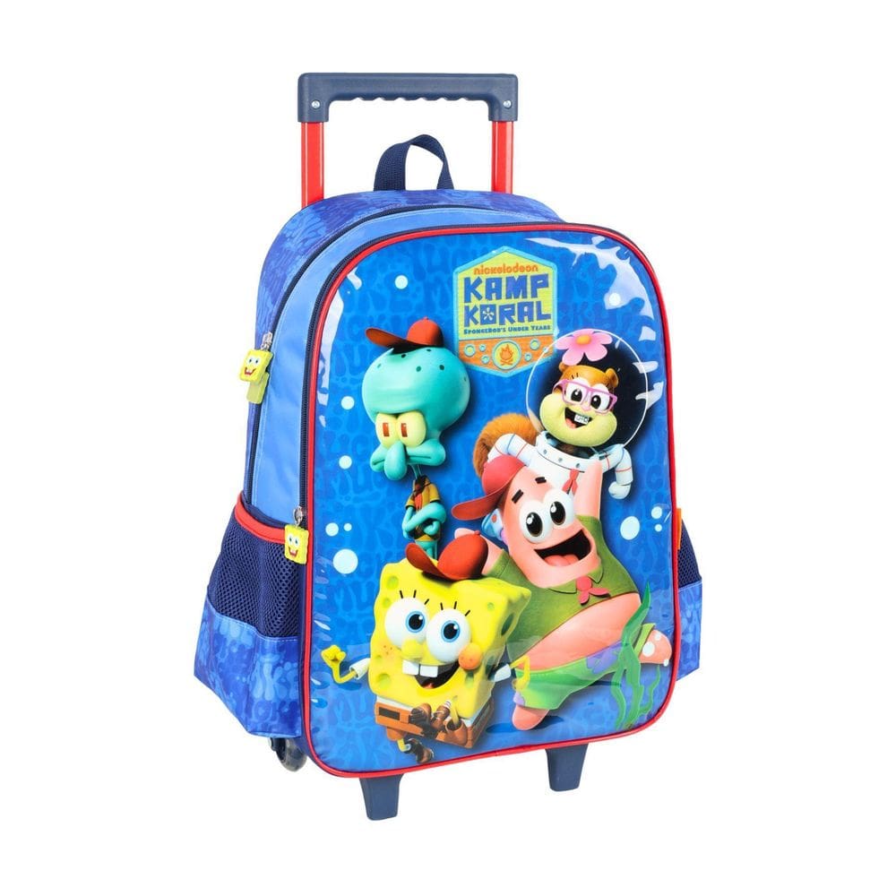 Mochila De Rodas Escolar Bob Esponja - Azul