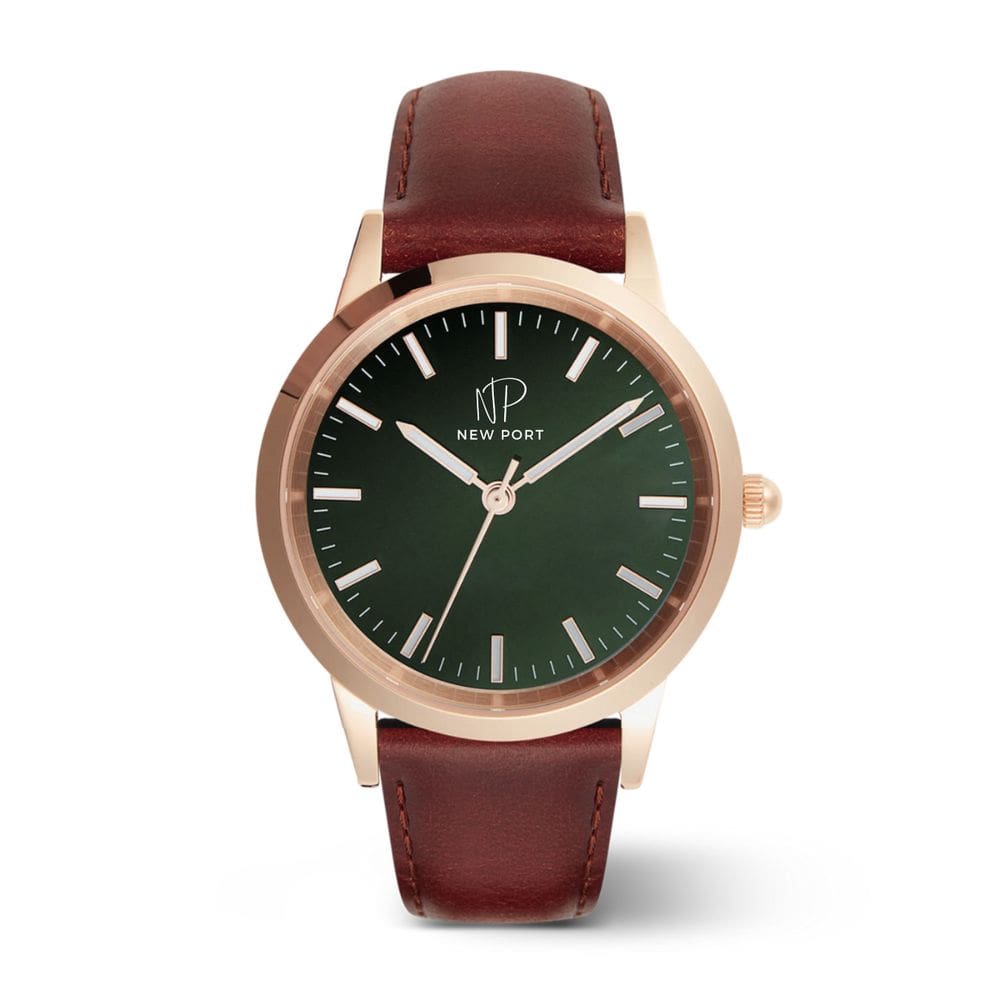 Relógio de Luxo Masculino Couro Marrom Casual New Port 40mm
