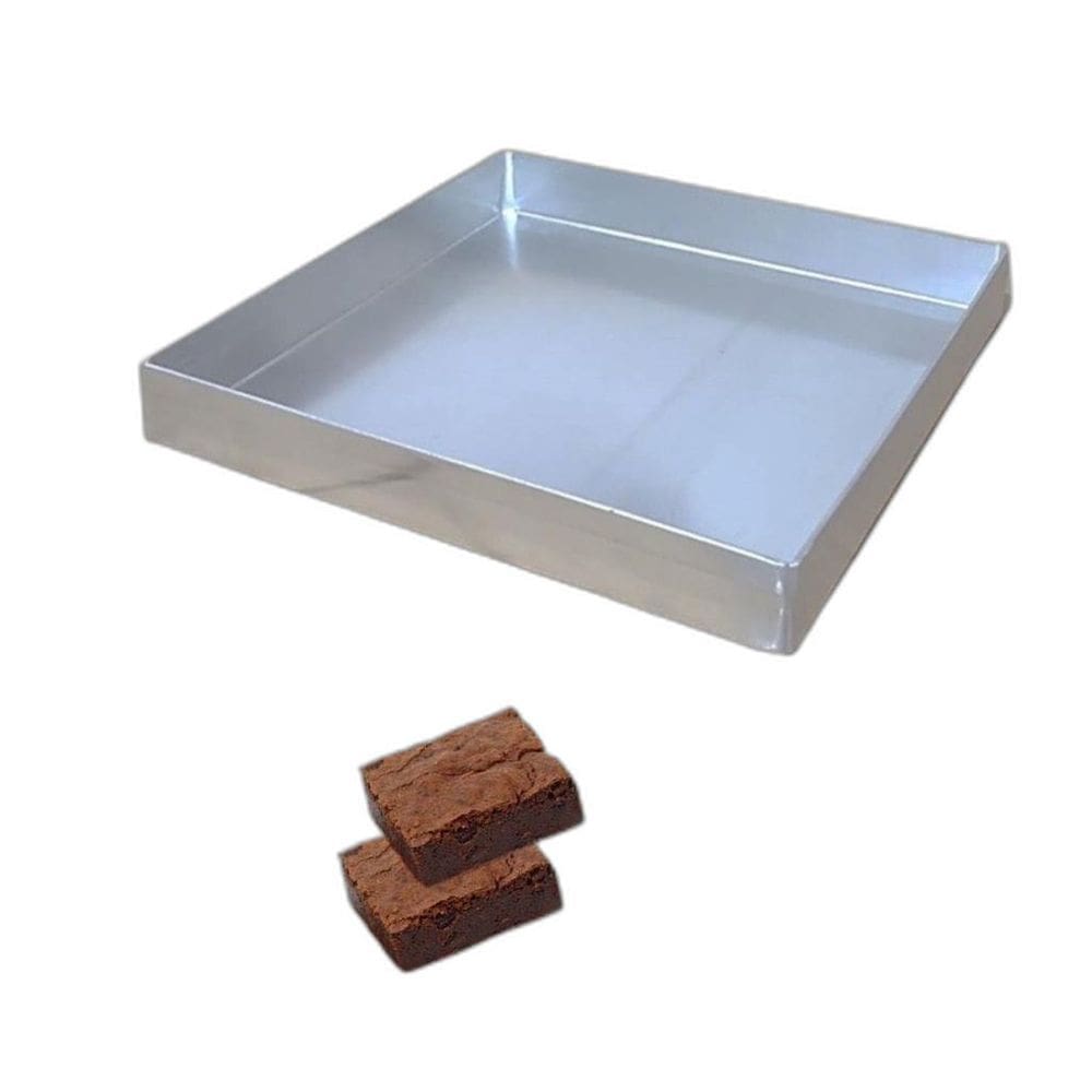 Kit Forma De Brownie Quadrada 30 Cm + 1 Cortador Quadrado