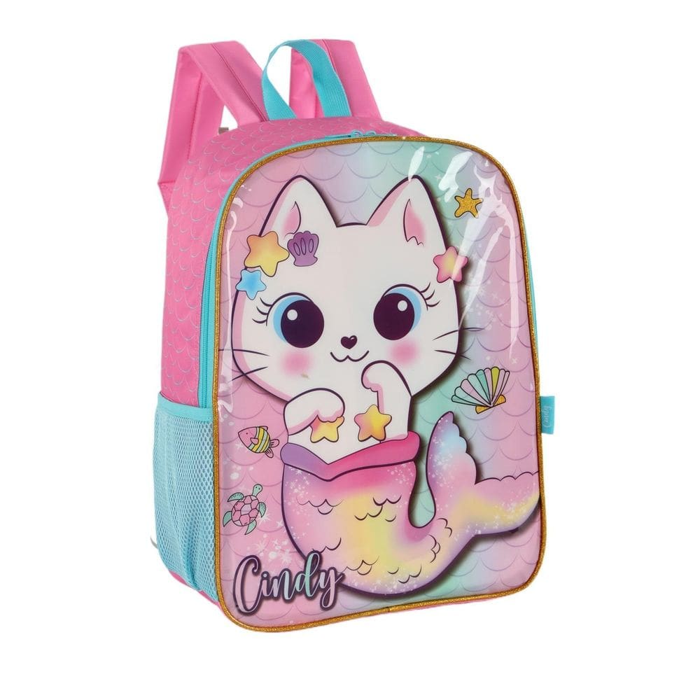 Mochila Costas Infantil Escolar Luxcel Gata Cindy Is40971Cd
