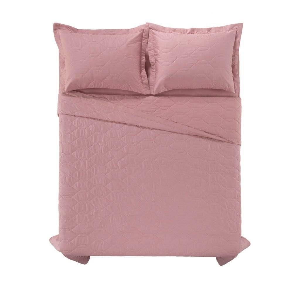 Cobre-Leito 180 Fios Percal Liss Rosa Karsten - King