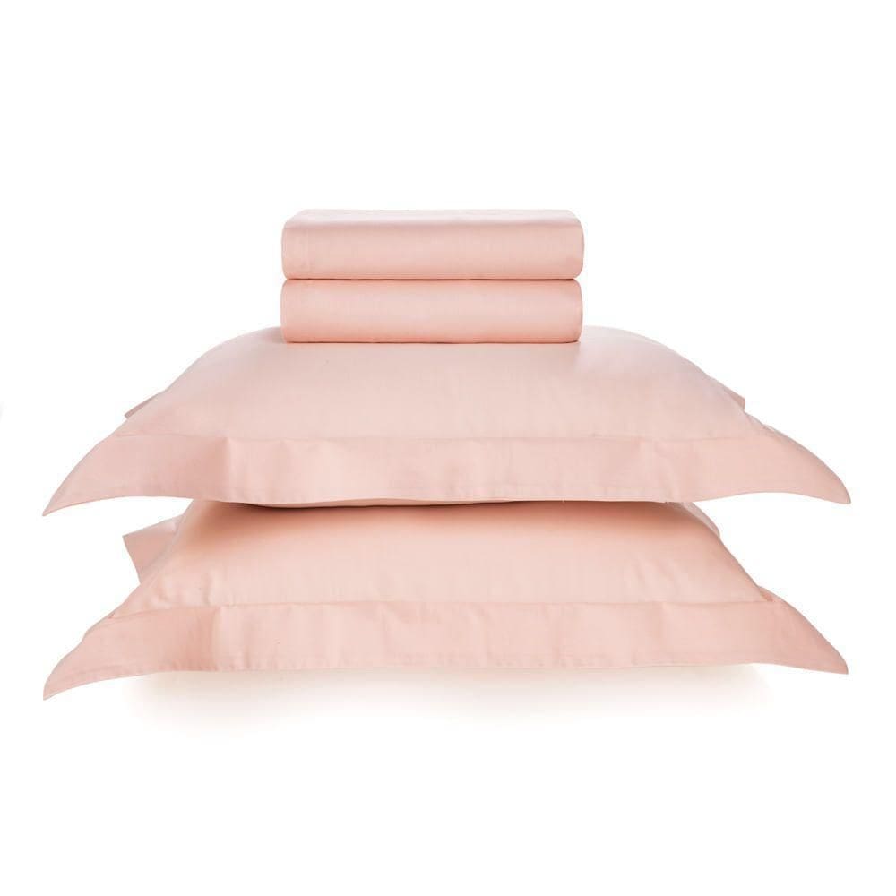 Jogo De Cama Casal Karsten 270 Fios Cetim 100% Algodão Rosa