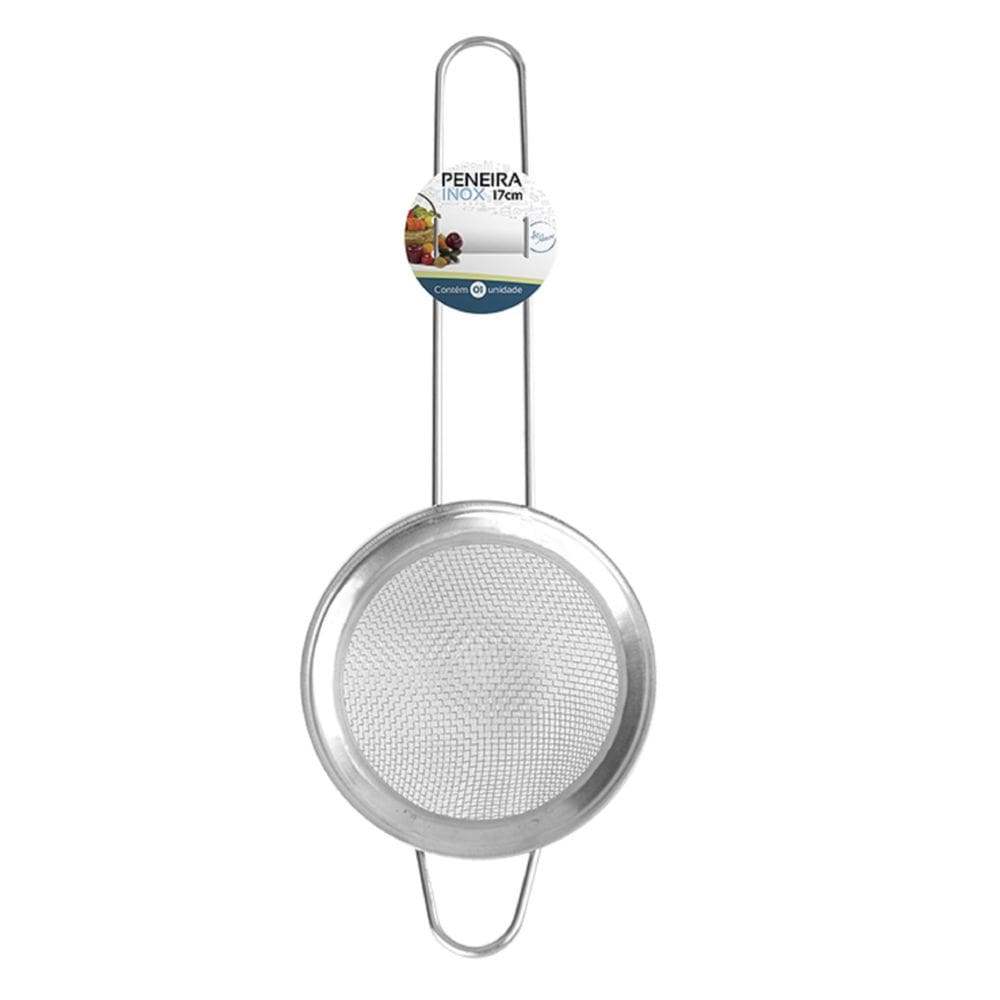 Peneira Diametro 19Cm De Aço Inox Utensílio De Cozinha
