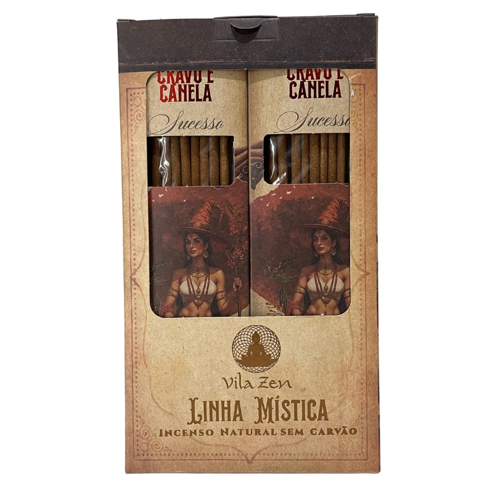 Incenso Linha Mística 0% Carvão Cravo e Canela 12Cxs C 8 Var