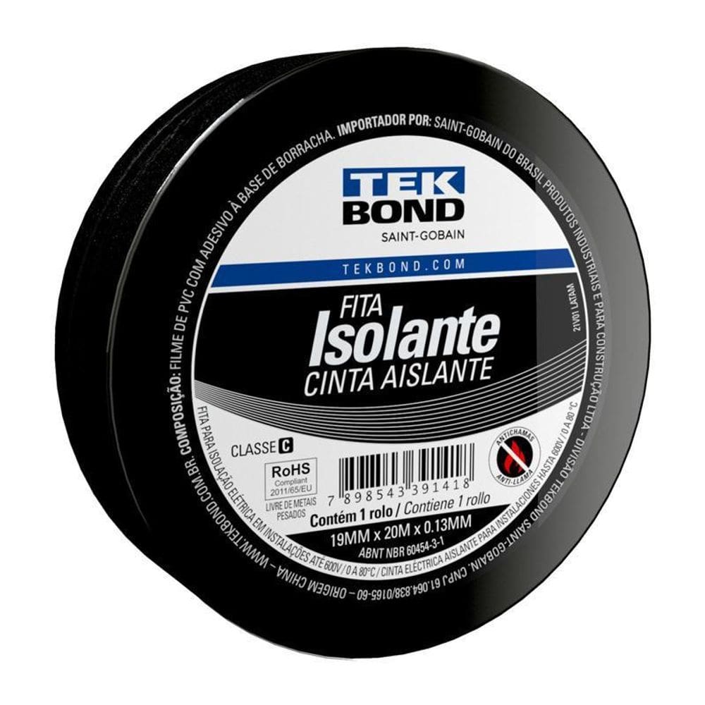 Fita Isolante 20Mx19Mm Tekbond C10