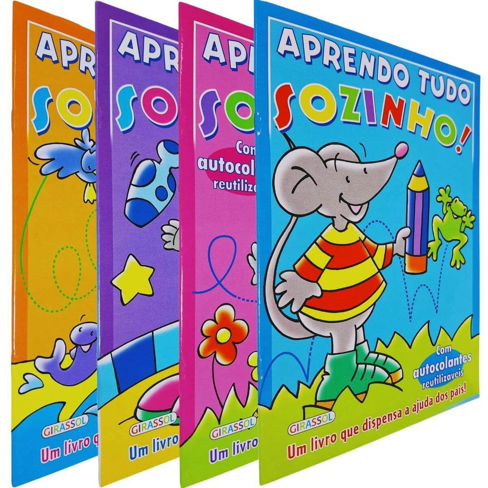 Coleção 4 Livros Aprendo Tudo Sozinho!: Um Livro Que Dispensa a Ajuda dos Pais - Com Autocolantes Reutilizáveis