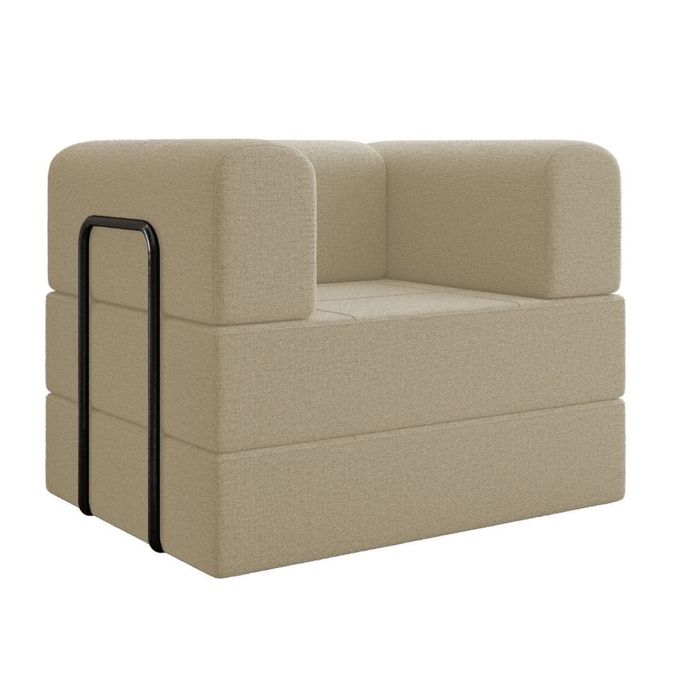 Poltrona Decorativa Lisboa Modular Sala Linho Para Sala