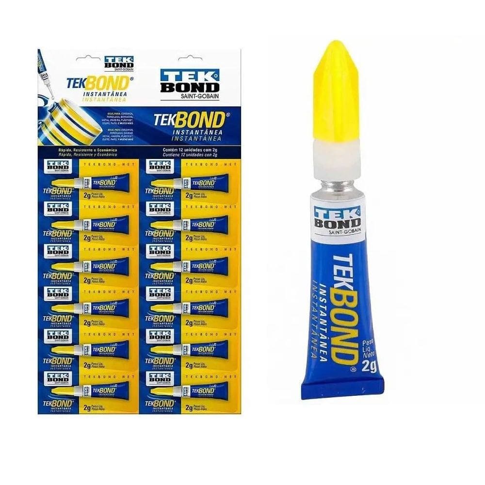 Cartela Com 12 Unidades Cola Instantânea Multiuso 2 Gr