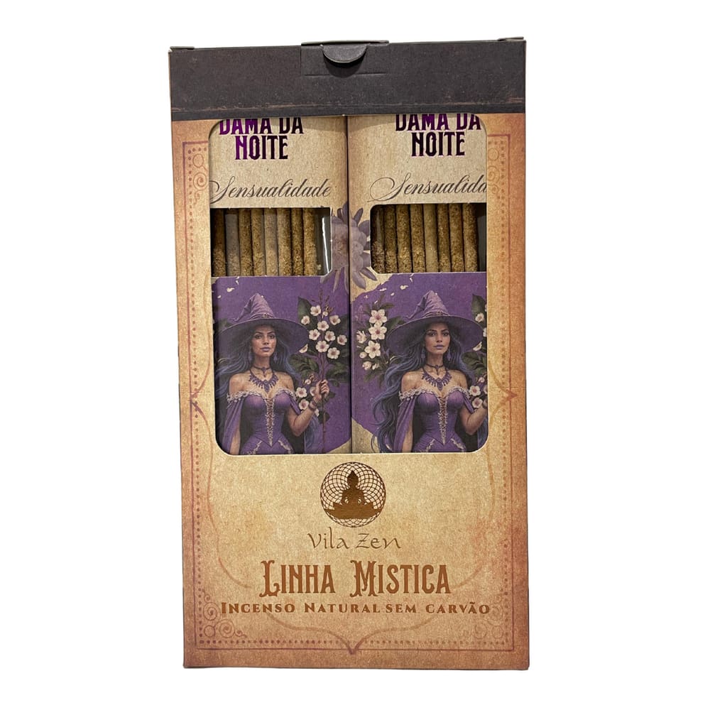 Incenso Linha Mística 0% Carvão Dama da Noite 12Cxs C 8 Varetas