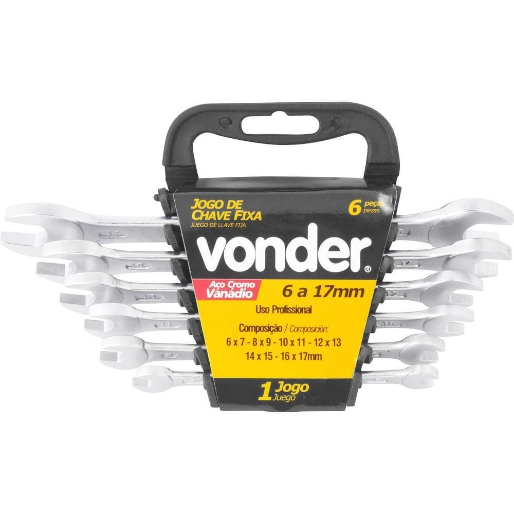 Jogo De Chave Fixa 06 Peças 6 A 17Mm Cr.V Vonder