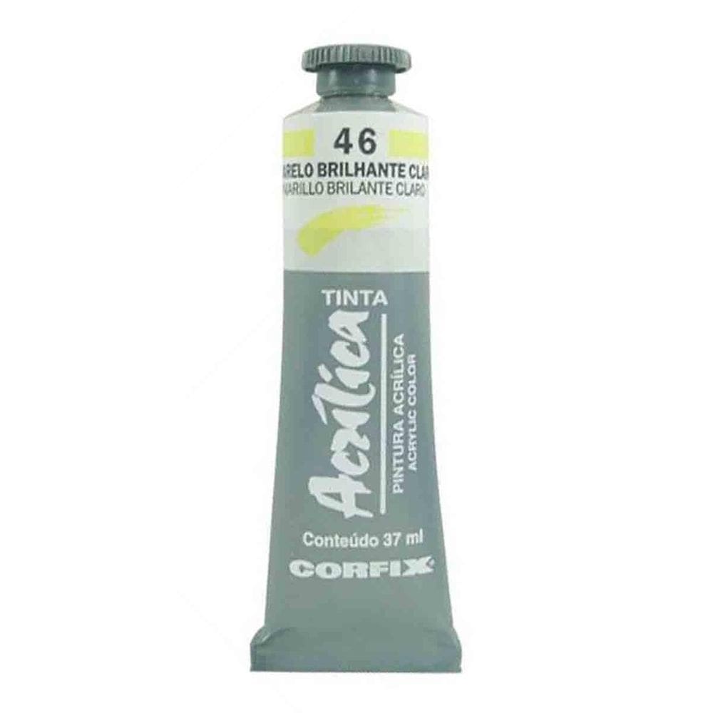 Tinta Acrilica Corfix 46 Amarelo Brilhante Claro 37Ml