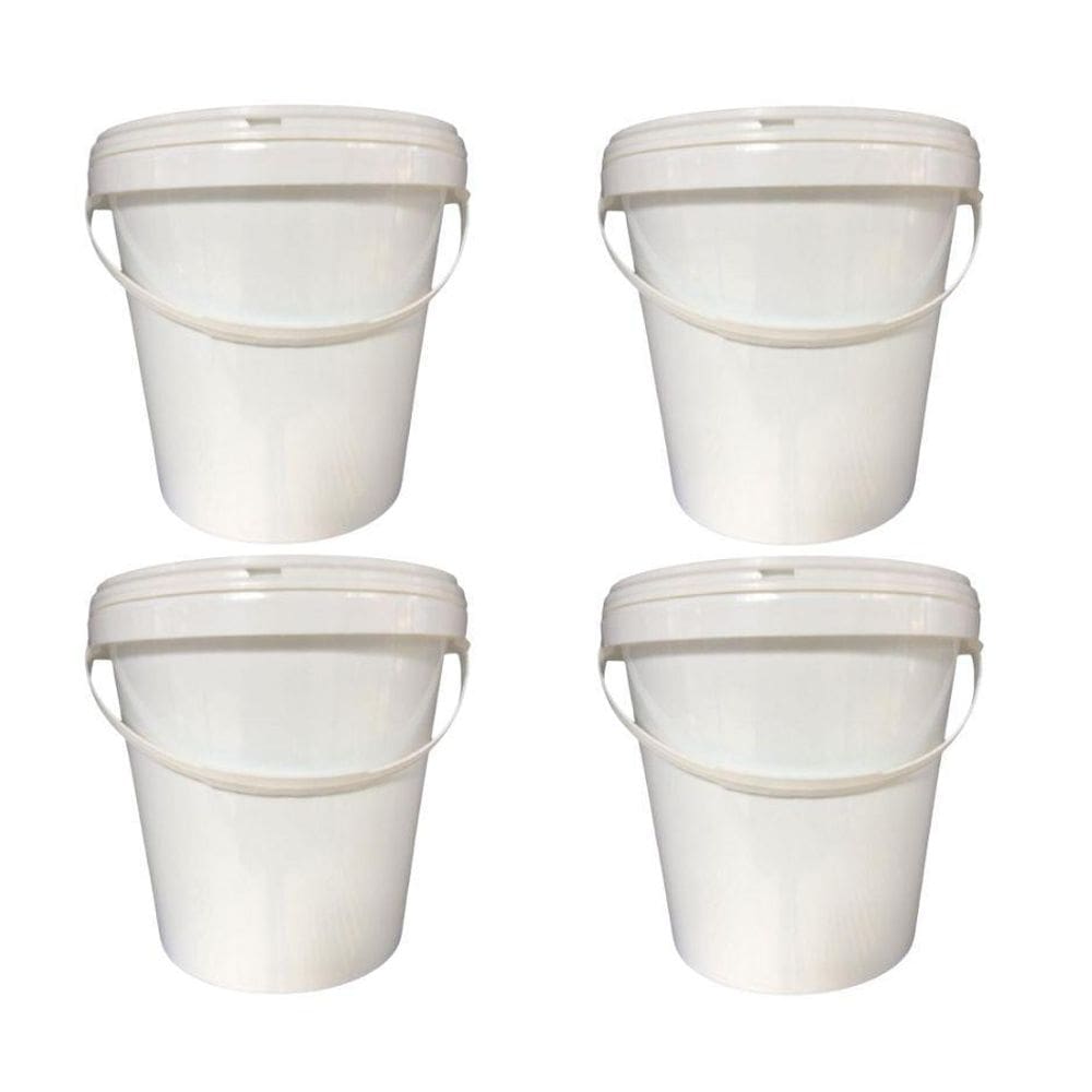 Balde Para Jogar 3.6L E Tampa Lacre - 4 Pçs