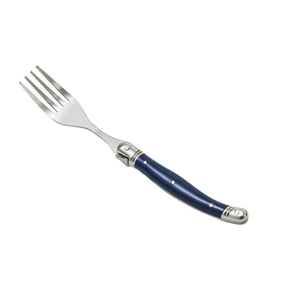 Kit 6 Garfos Laguiole Luxo Em Bandeja De Madeira Azul