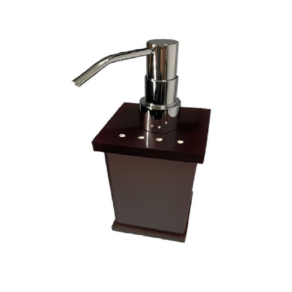 Saboneteira Liquida Pia Acrilico Marrom Chocolate C/ Strass