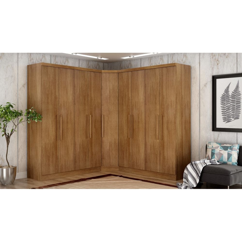 Modulado Closet Completo 9 Portas 6 Gavetas - Rizon-Cumaru - Móveis Novo Horizonte