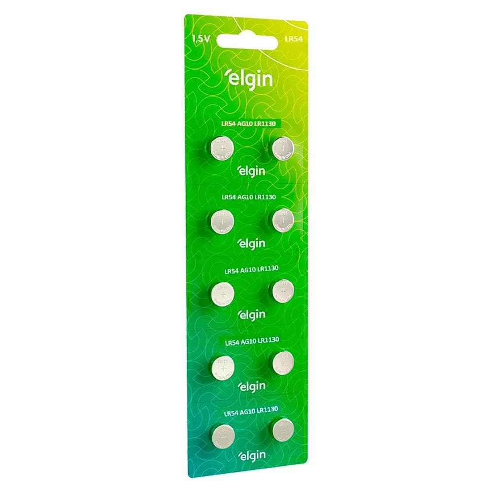 10 Baterias Alcalinas Ag10 Lr1130 Lr54 Elgin